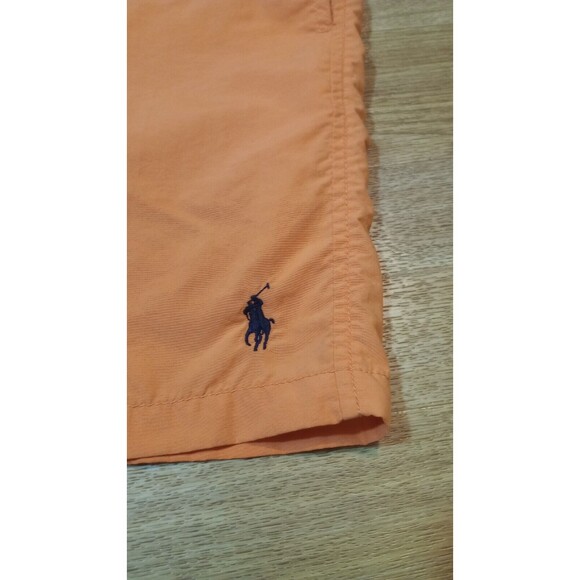 VTG POLO Ralph Lauren Board Shorts Mens Large Orange Nylon Little Pony Trunks 38 - Picture 3 of 16